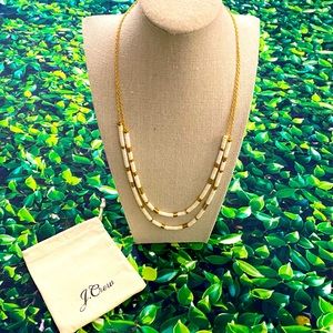 NWT J.Crew Gold & Cream Layered Necklace